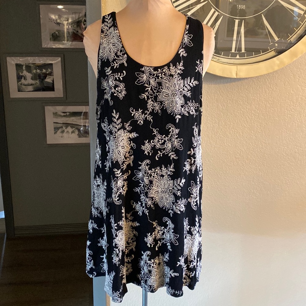 Lu Lu’s Surf Swell Black Embroidered Swing Dress